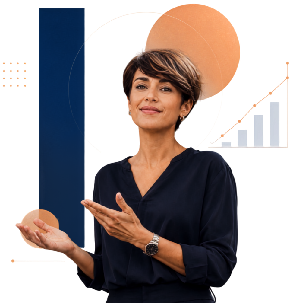 Arte complementar do webinar com perfil de investidora social